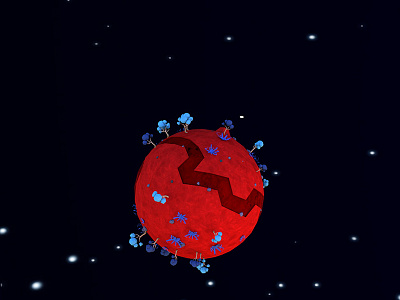 3D // Lowpoly Planet 3d animation low poly planet red