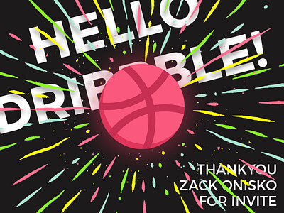 Hello Dribbble. dribble first shot hello invite