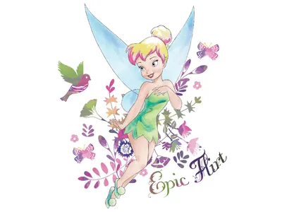 Tinker Bell Badge digital disney tinker bell watercolor