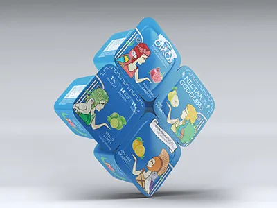 Nectar of the Goddesses Oikos Special Edition Yogurt Mockup goddesses greek yogurt mythology packaging yogurt