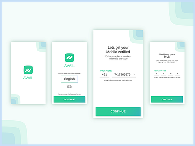 Avail Microfinance - Mobile Verification android app avail design finance interaction loan money ui ux verification