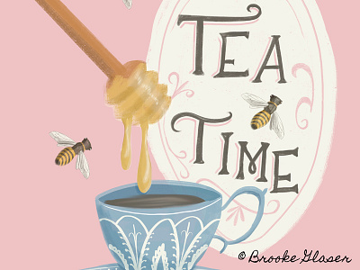 Tea Time art bee childrens book childrens illustration honey illustration tea