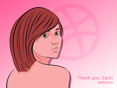 Hello, dribbble! debut drawing girl illustration zack451