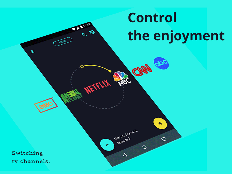 Switch TV animation cnn control material design television tv ui volume