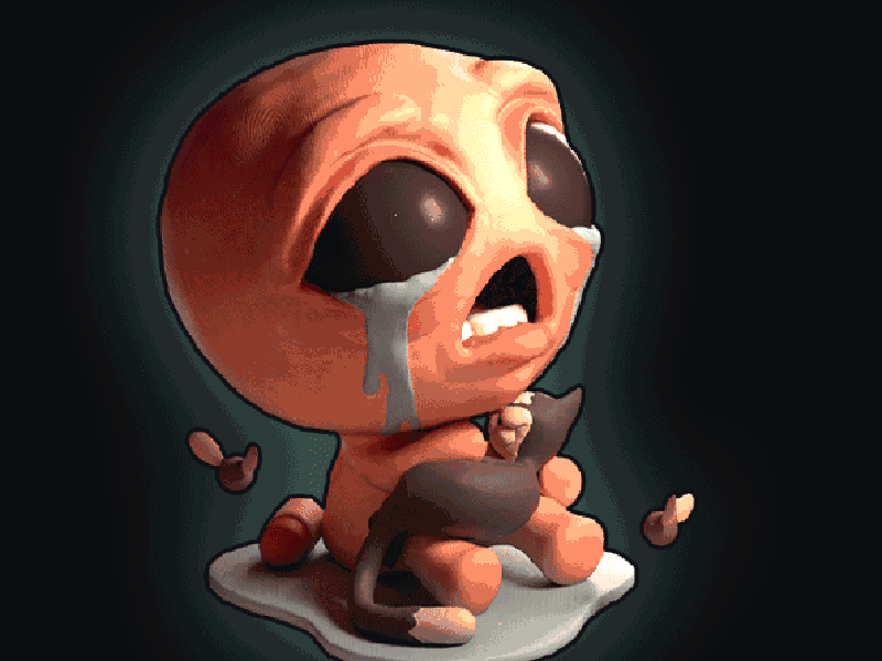 $4cr1F1c€ 3d b3d binding of isaac blender collectible fan art figurine indie memorabilia turntable video game