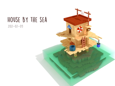 House by the sea pixel