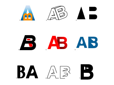 A+B Logos a b illustration illustrator letter lettering logo monogram resource