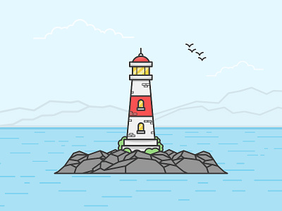 Lighthouse illustration adobe flatdesign graphicdesign graphicdesigner illustration illustrator lighthouse