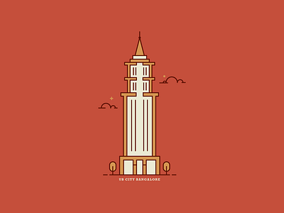 Ub City Banglore banglore building city illustration india minimal symbol vector