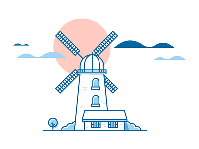 Static Windmill illustration windmill