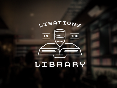 Libations in the Library books branding cocktails outline