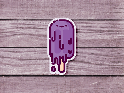 Popsicle sticker grape popsicle sticker summer