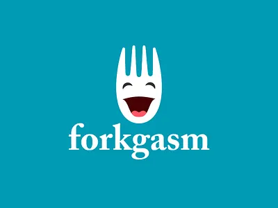forkgasm logo inverted food logo