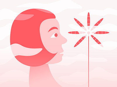 Zoned out gradients illustration staring zoned out
