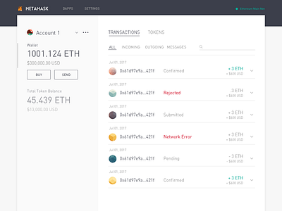 MetaMask app blockchain dapp eth ether ethereum financial metamascara metamask product design wallet web app