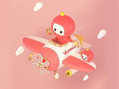 cartoon airplane c4d