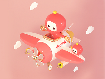 cartoon airplane c4d