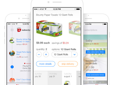 Subscription Management Concept app retail scheduling timeline