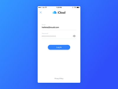 Login account app email icloud ios login ui