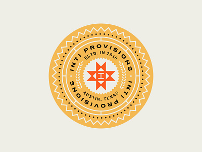 Inti Provisions austin badge branding crest food lockup logo packaging peru seal typography