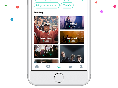 Searching... 👀 app ios music search tab bar trending ui
