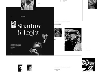 Shadow & Light black elegant fashion layout minimal typography ui web website white