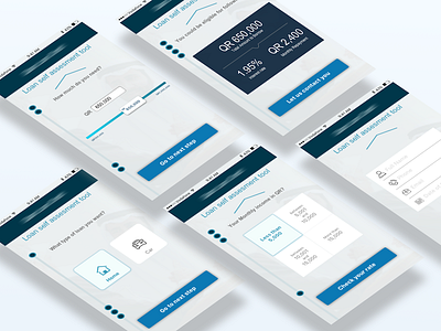 Loan Self Assesment Tool app fields finance loan mockup progress bar simple ui ux