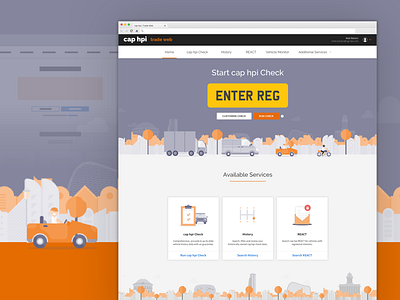 cap hpi Trade Portal WIP automotive brand design illustration landing portal ui ux