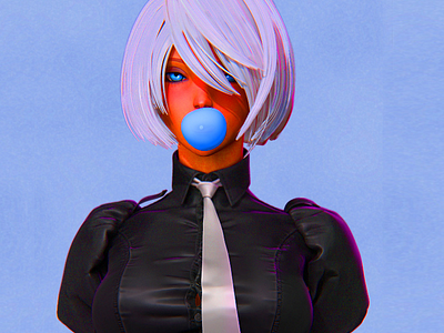 2B 2b 3d cartoon character digital3d girl kuhlhaus3d nier nierautomata sculpt sexy zbrush