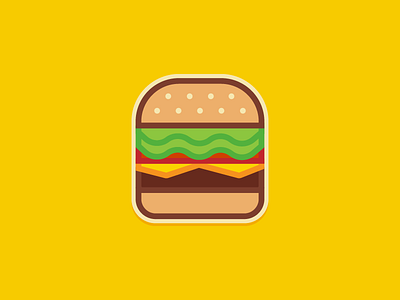 Burger 🍔 burger cheeseburger food hamburger icon sticker thicklines vector