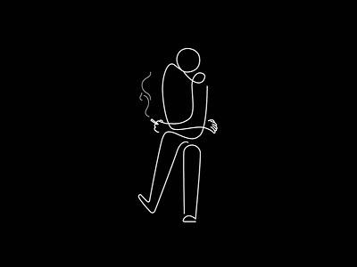 Waiting character human line lineicon smoking