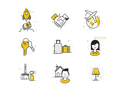 Icon set design flat icons set