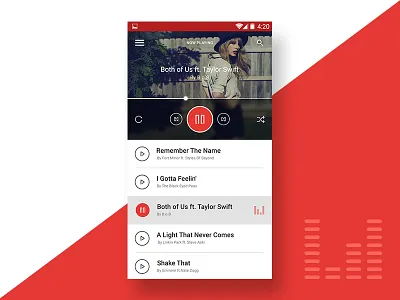 Music App Design Concept android app design music music player player song ui ux