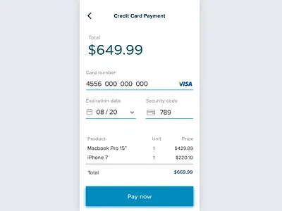 Exploration - Credit Card Checkout #Daily UI 002 buy checkout credit card daily ui dailyui ecommerce pay payment price shop ui