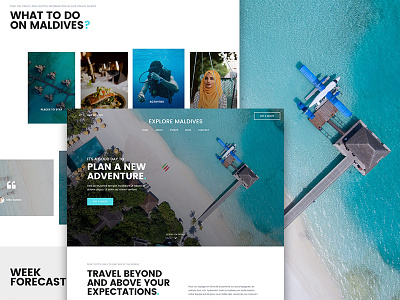 Explore Maldives – Free travel agency web template free freebie the maldives travel travel agency traveling ui design web design web template