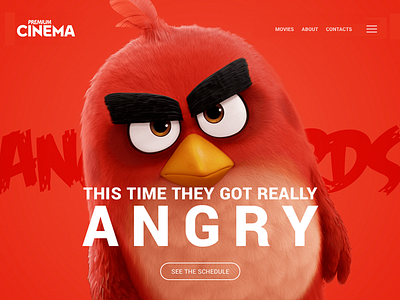 Cinema Promo mockup angry birds mockup promo red ui ux web web design wedsite