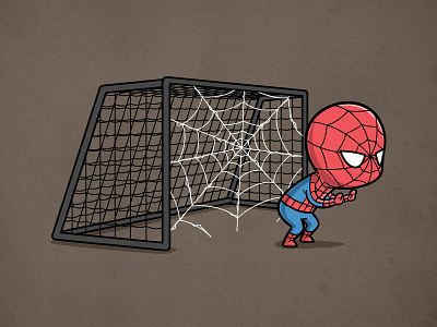 Sporty Spider Man - Soccer chow hon lam art comic cute funny movie parody pop culture soccer spider man spidey sport