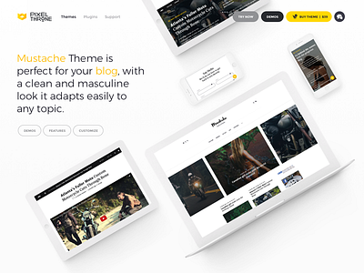 PixelThrone Theme Page — Header blog blogger clean envato magazine pixelthrone simple site theme themeforest website wordpress