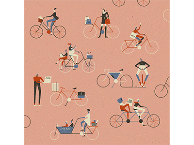 Amsterdamster amsterdam bicycle bike charcater children cycle pink pizza ride vector