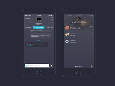 Chat App Design blur chat app dark dark ui