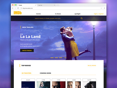 IMDB redesign concept concept design information architecture redesign ui ux webdesign