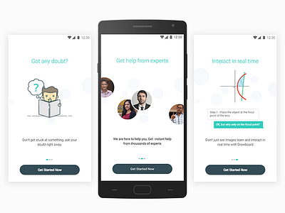 noDoubt Onboarding Screen app education illustration intro material design onboarding