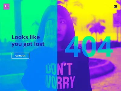 Day 008 - 404 Page 404 color dailyui duotone split ui ux