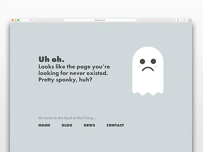 404 Page (Daily UI Challenge #8) 404 daily ui daily ui challenge error flat design ghost mobile ui user interface web page website