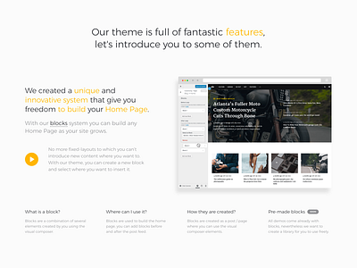 Homepage Builder — Section blog blogger clean envato magazine pixelthrone simple site theme themeforest website wordpress