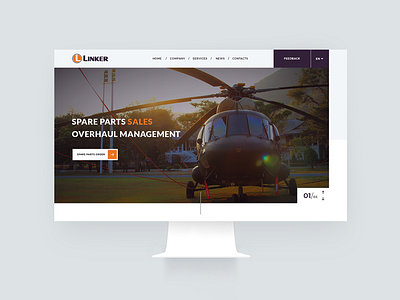 Linker. Main screen adaptive air helicopter sky transportations ui web