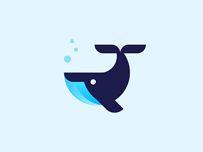 Whale abstract animal brand bubble fish flat geometric golden ratio grid icon logo whale