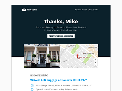 CityStasher Email Template confirmation design email interface mail newsletter template ui