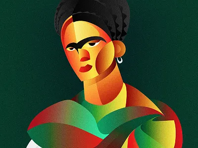 Frida Kahlo Portrait artist contrasting design frida frida kahlo graphic illustration kahlo portrait vector