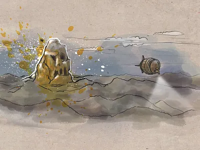 In Search Of... book character colorful digital drawing fantasy illustration legend restaurant sketch watercolor